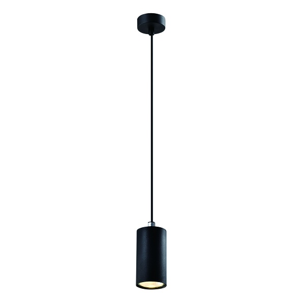 Tubo Lampa Wisząca Czarny 1X25W Gu10 Klosz 10Cm Czarny Candellux