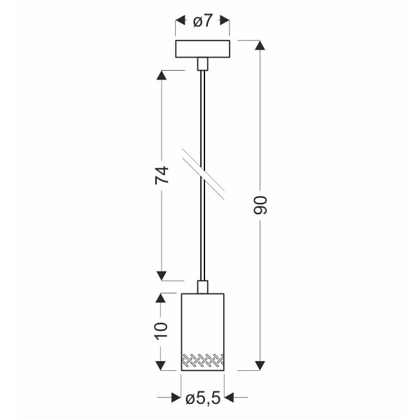 Tubo Lampa Wisząca Czarny 1X25W Gu10 Klosz 10Cm Drewniany Candellux