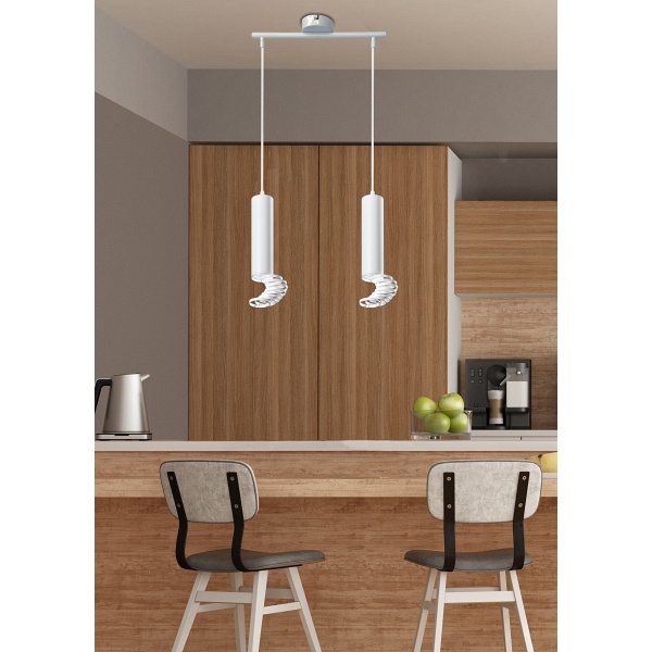 Lampa Wisząca Tuba 2X50W Gu10 6/30 Biały Candellux