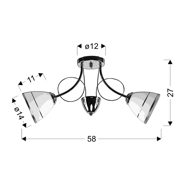 Elotte Lampa Sufitowa 2X40W E27 Biały Candellux