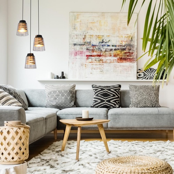 Fresno Lampa Wisząca Talerz Czarny 3X60W E27 Klosz Bezbarwny Candellux