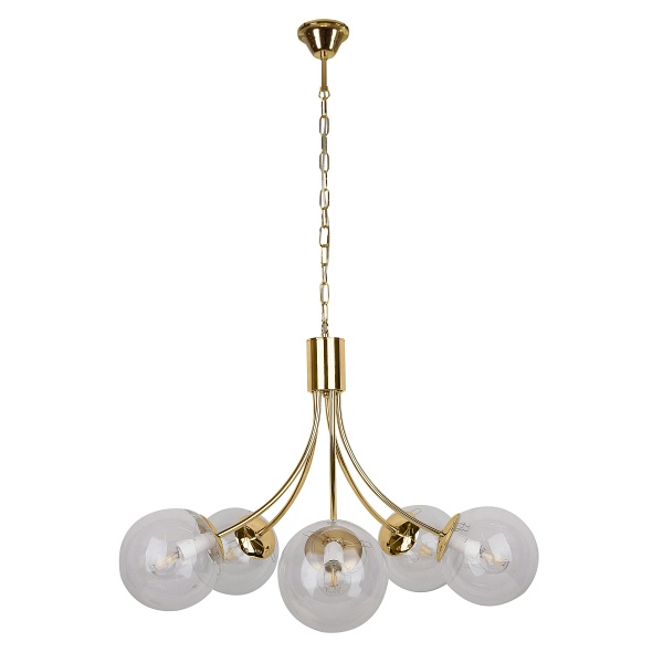 Dani Lampa Wisząca Mosiądz 5X40W E14 Klosz Bezbarwny Candellux