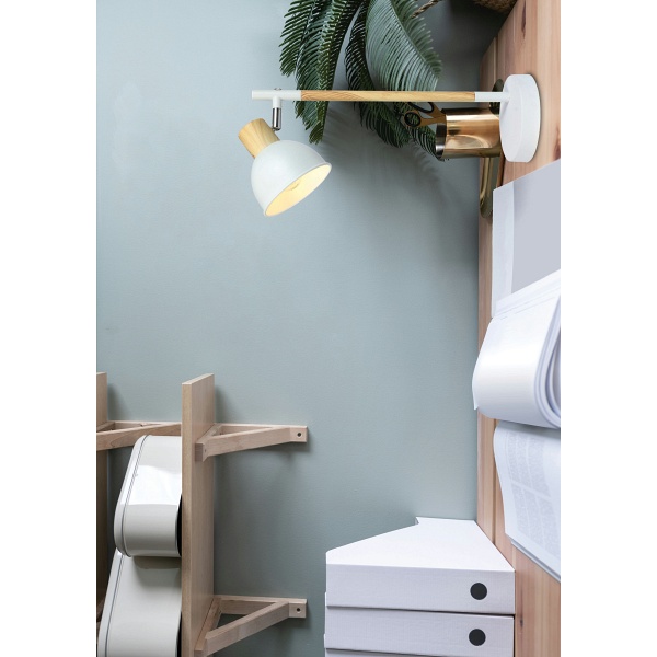 Bondo Lampa Gabinetowa 1X40W E14 Biało Drewniany Candellux