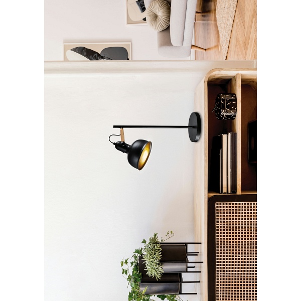 Reno Lampa Stołowa Czarny 1X40W E27 Klosz Czarny Candellux