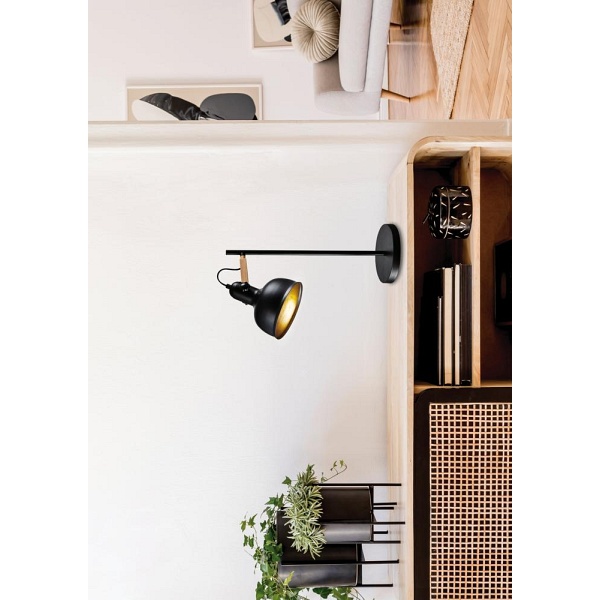 Reno Lampa Stołowa Czarny 1X40W E27 Klosz Czarny Candellux