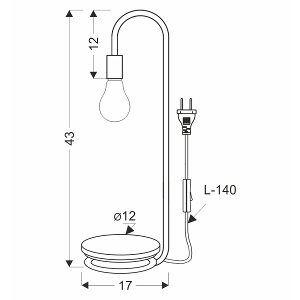 Abi Lampka Stołowa Czarno Złoty 1X40W E14 Candellux