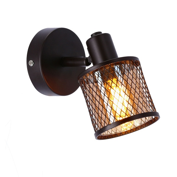 Lampa Kinkiet Canabera Kawowe Złoto 1X40W E14 Klosz Bursztynowy Candellux