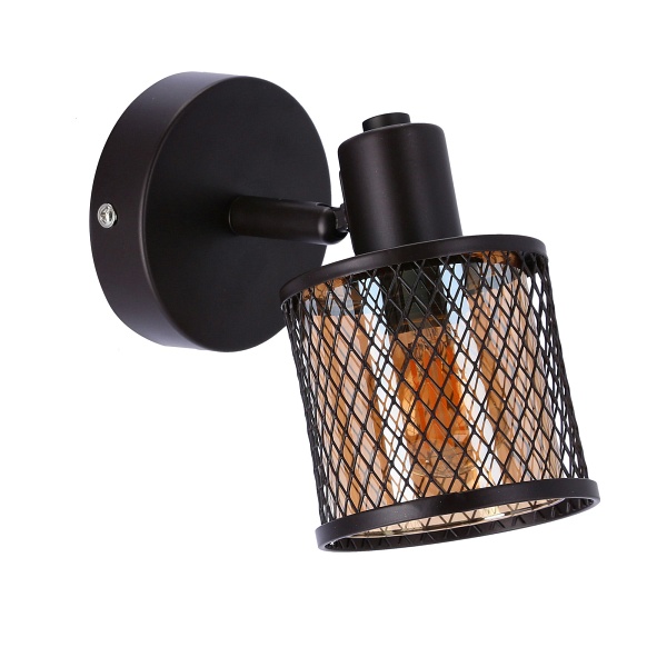 Lampa Kinkiet Canabera Kawowe Złoto 1X40W E14 Klosz Bursztynowy Candellux