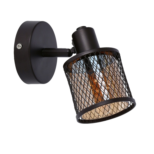 Lampa Kinkiet Canabera Kawowe Złoto 1X40W E14 Klosz Bursztynowy Candellux