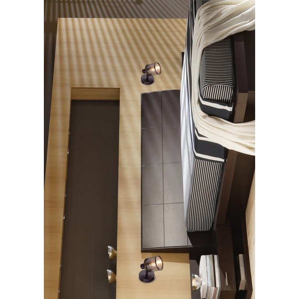 Lampa Kinkiet Canabera Kawowe Złoto 1X40W E14 Klosz Bursztynowy Candellux