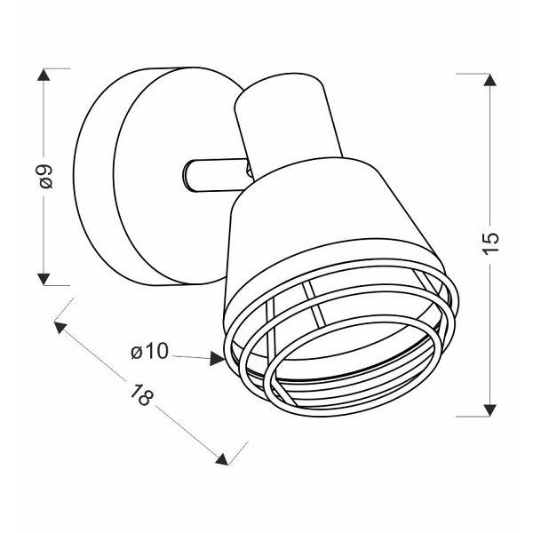 Neria Lampa Kinkiet Czarny 1X40W E14 Klosz Miedziany Candellux