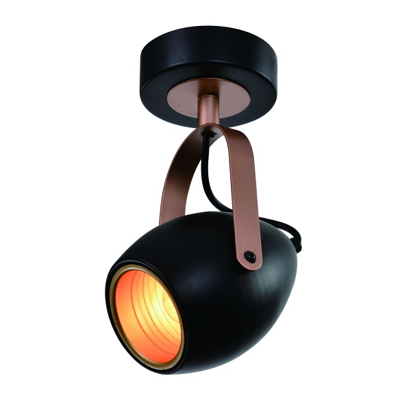 Anica Lampa Kinkiet Czarny 1X40W E14 Odbłyśnik Złoty Candellux