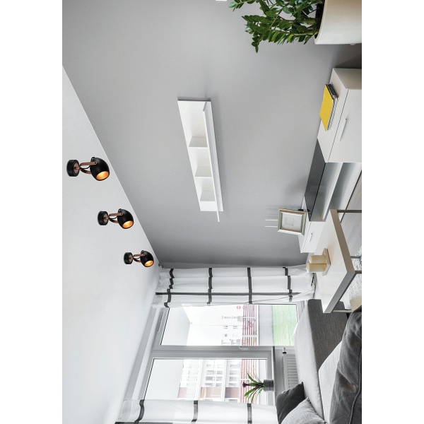 Anica Lampa Kinkiet Czarny 1X40W E14 Odbłyśnik Złoty Candellux