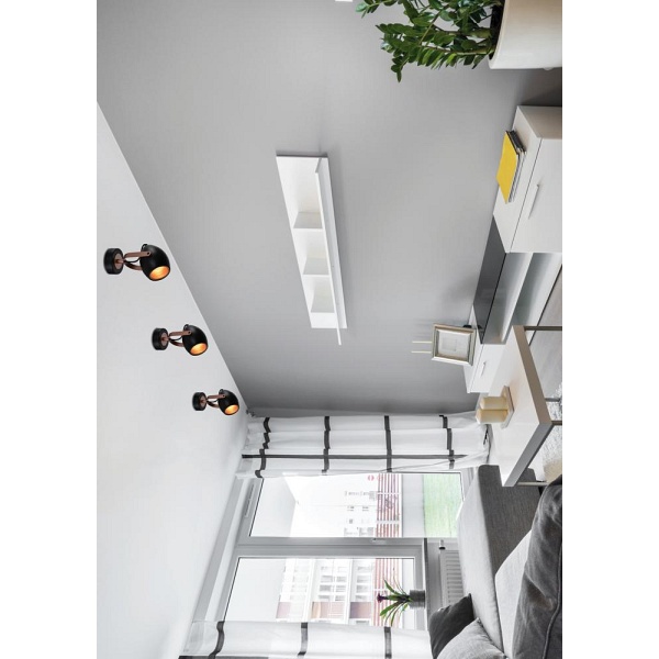 Anica Lampa Kinkiet Czarny 1X40W E14 Odbłyśnik Złoty Candellux