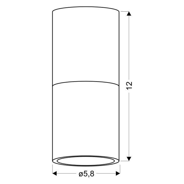 Lampa Sufitowa Tuba 1X15W Gu10 5,8/12 Czarno Złota Candellux