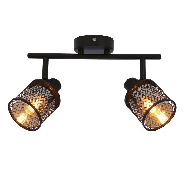 Lampa Sufitowa Canabera Kawowe Złoto 2X40W E14 Klosz Bursztynowy Candellux