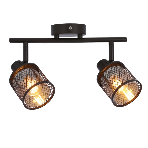 Lampa Sufitowa Canabera Kawowe Złoto 2X40W E14 Klosz Bursztynowy Candellux