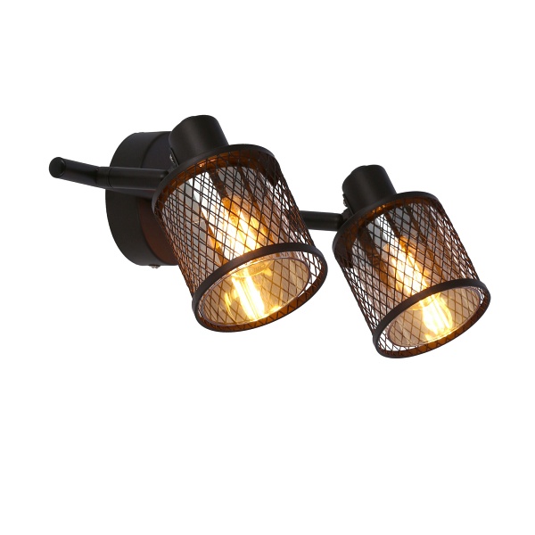 Lampa Sufitowa Canabera Kawowe Złoto 2X40W E14 Klosz Bursztynowy Candellux