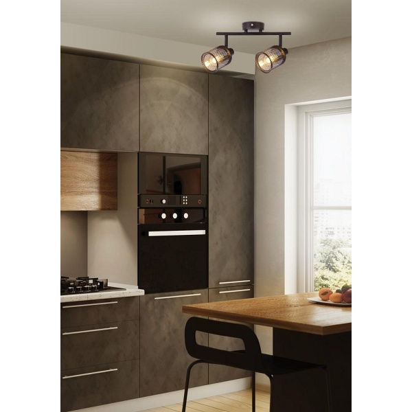 Lampa Sufitowa Canabera Kawowe Złoto 2X40W E14 Klosz Bursztynowy Candellux