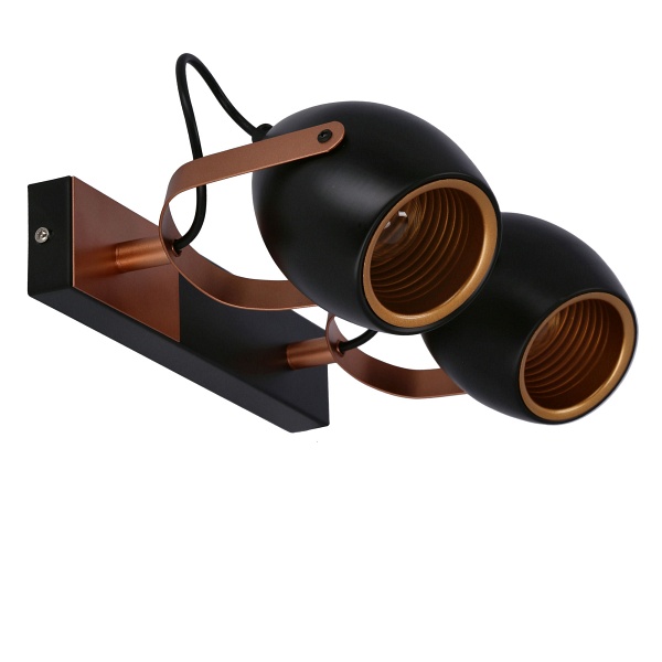 Anica Lampa Sufitowa Listwa Czarny 2X40W E14 Odbłyśnik Złoty Candellux