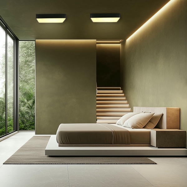 Quattro Lampa Plafon Kwadratowy 30X30 12W Led Złoty Ip44 Candellux