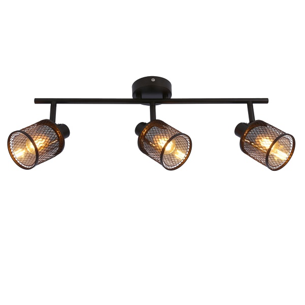 Lampa Sufitowa Canabera Kawowe Złoto 3X40W E14 Klosz Bursztynowy Candellux