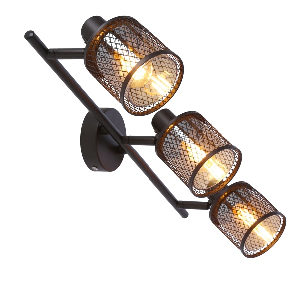 Lampa Sufitowa Canabera Kawowe Złoto 3X40W E14 Klosz Bursztynowy Candellux