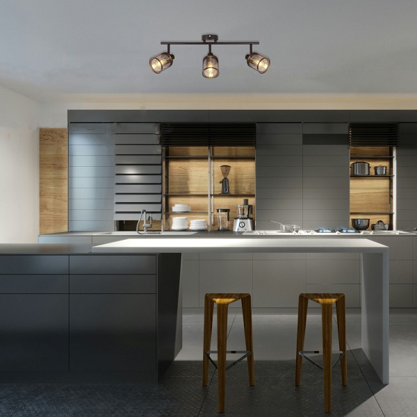 Lampa Sufitowa Canabera Kawowe Złoto 3X40W E14 Klosz Bursztynowy Candellux