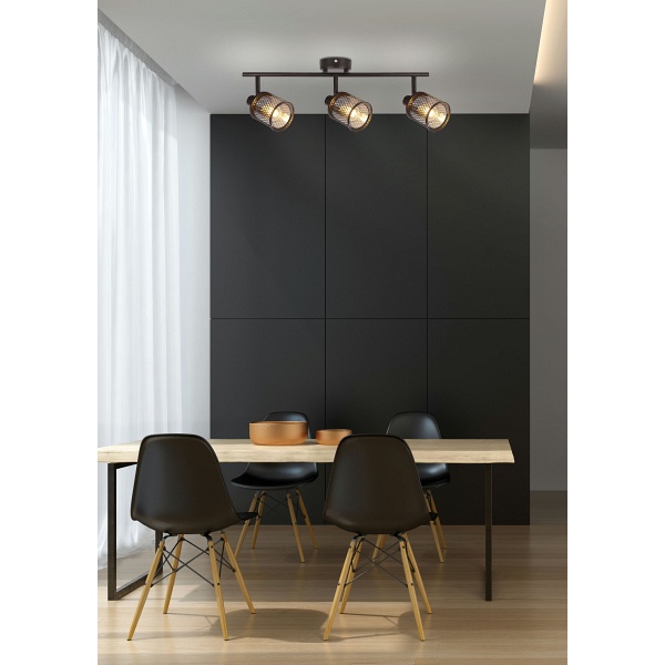 Lampa Sufitowa Canabera Kawowe Złoto 3X40W E14 Klosz Bursztynowy Candellux