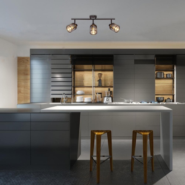 Lampa Sufitowa Canabera Kawowe Złoto 3X40W E14 Klosz Bursztynowy Candellux