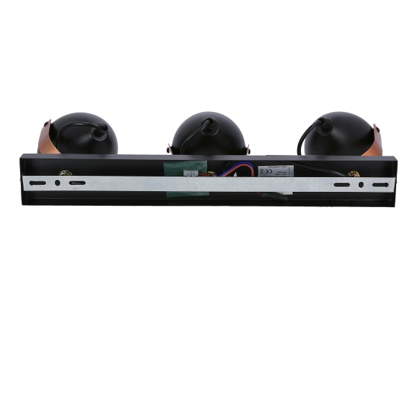 Anica Lampa Sufitowa Listwa Czarny 3X40W E14 Odbłyśnik Złoty Candellux