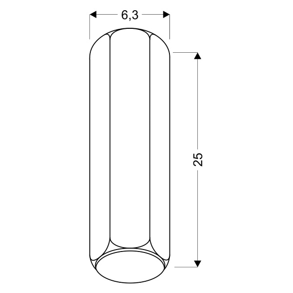 Lampa Sufitowa Tuba 1X25W Gu10 6,3/25 Biały Candellux