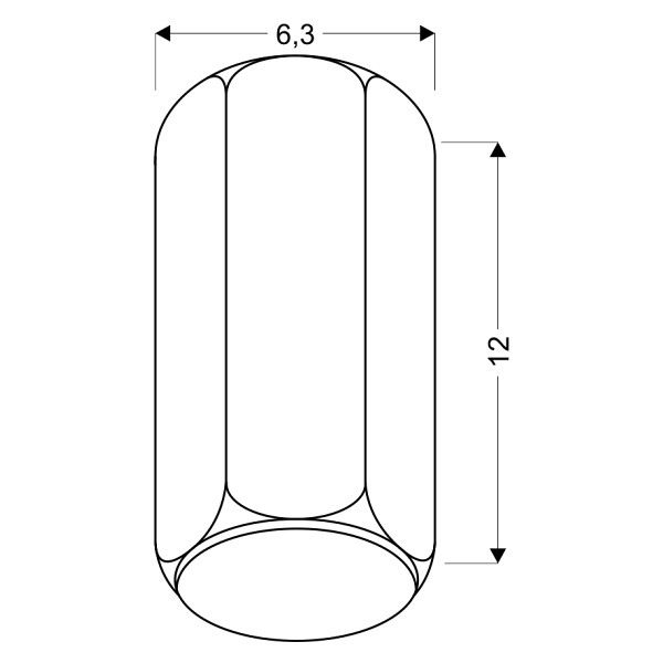 Lampa Sufitowa Tuba 1X25W Gu10 6,3/12 Biały Candellux
