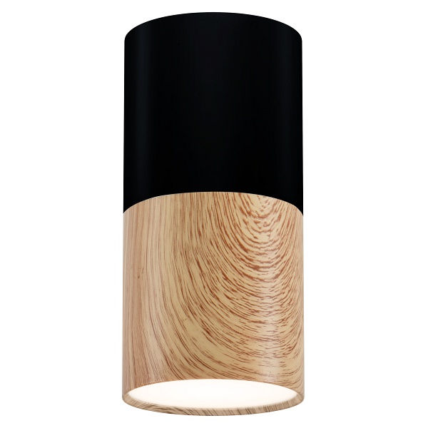 Lampa Sufitowa Tuba 1X50W Gu10 Drewniany+Czarny Śr. 5,8 Cm Candellux