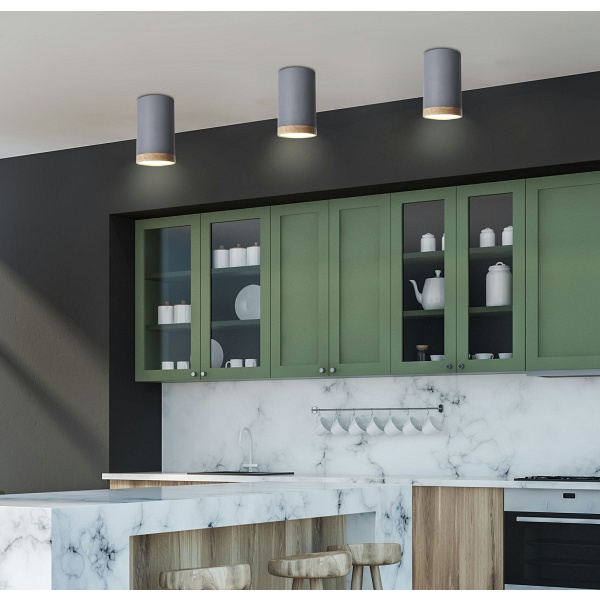 Tuba Lampa Sufitowa 9W Led 8,8/15 Drewniany+Szary 4000K Candellux