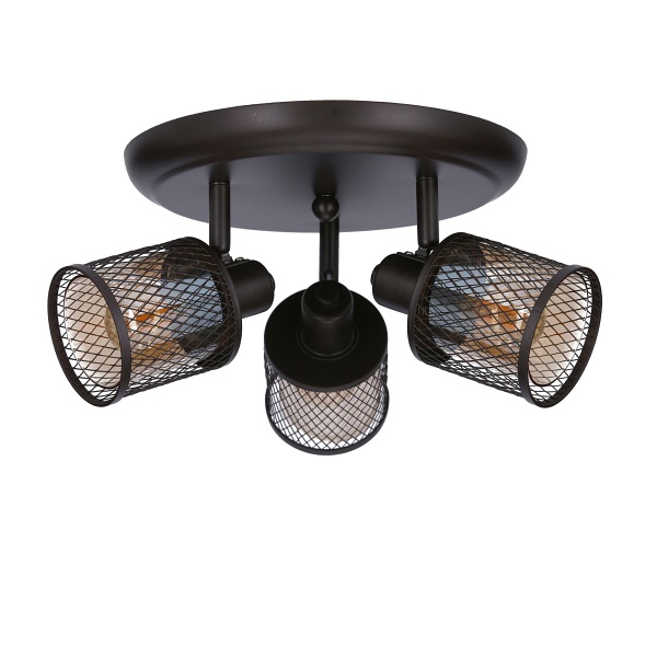 Lampa Sufitowa Canabera Plafon Kawowe Złoto 3X40W E14 Klosz Bursztynowy Candellux