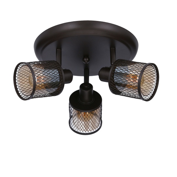 Lampa Sufitowa Canabera Plafon Kawowe Złoto 3X40W E14 Klosz Bursztynowy Candellux