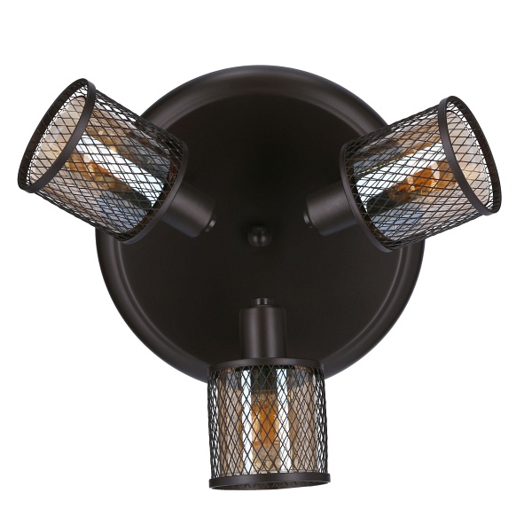 Lampa Sufitowa Canabera Plafon Kawowe Złoto 3X40W E14 Klosz Bursztynowy Candellux