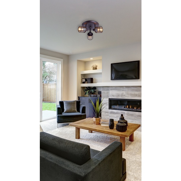 Lampa Sufitowa Canabera Plafon Kawowe Złoto 3X40W E14 Klosz Bursztynowy Candellux