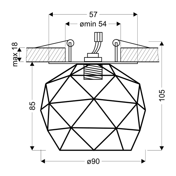 Oprawa Stropowa Sk-89 G G9 40W 230V Dekoracyjna Złoty Candellux