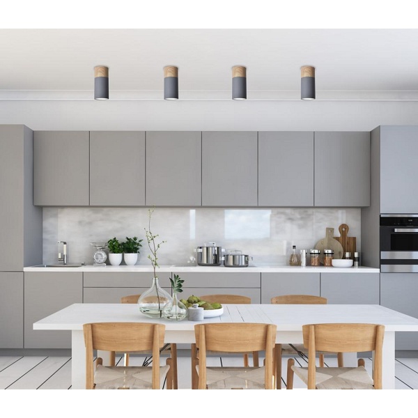 Tuba Lampa Sufitowa 1X15W Gu10 6,8/15 Szary+Drewno Candellux