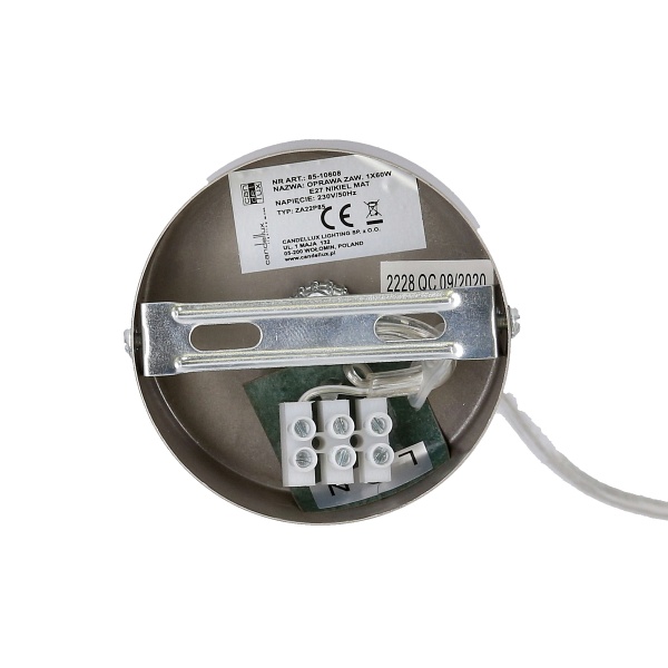 Leda Lampa Wisząca 1X60W E27 Abażur Czarny Candellux