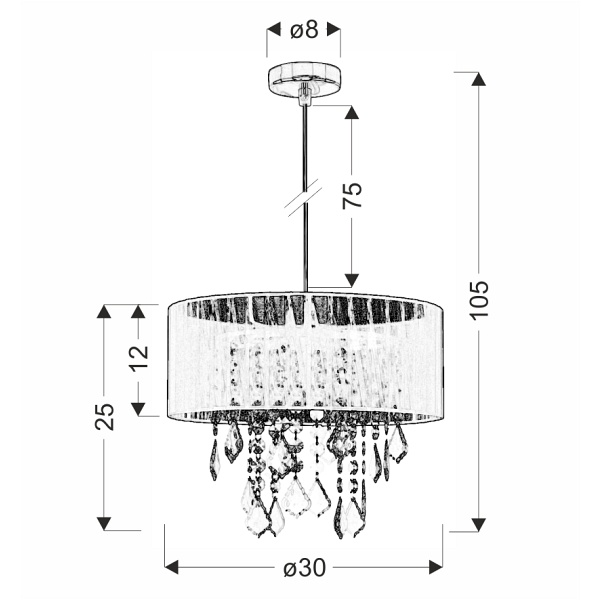 Leda Lampa Wisząca 1X60W E27 Abażur Czarny Candellux