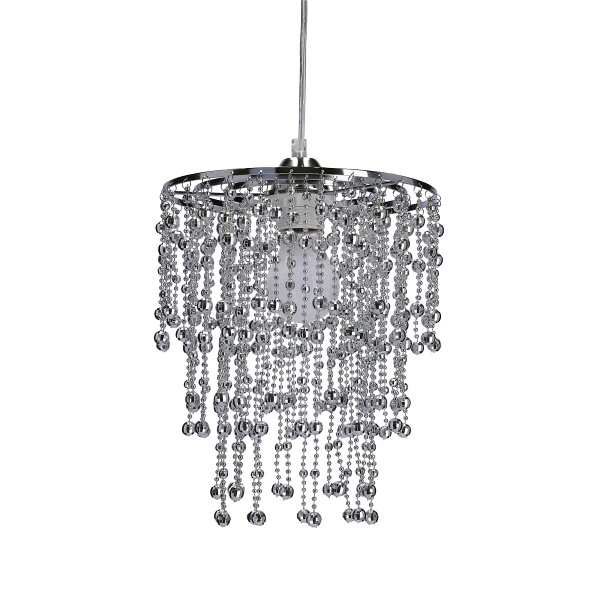 Roni Lampa Wisząca 1X60W E27 Abażur Chromowy Candellux