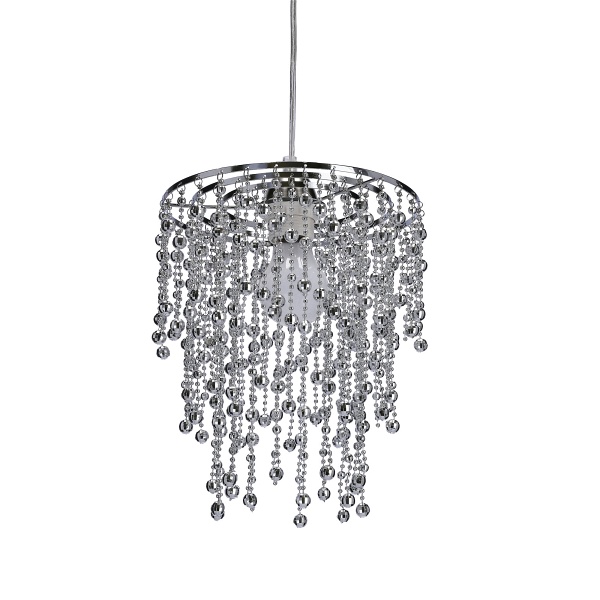 Roni Lampa Wisząca 1X60W E27 Abażur Chromowy Candellux