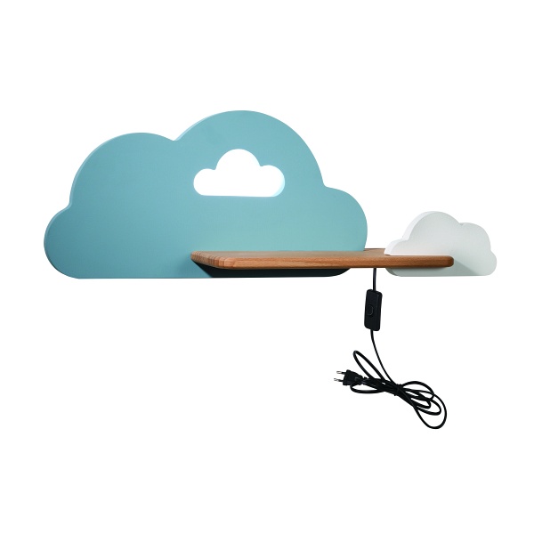 Cloud Lampa Kinkiet Ścienny 5W Led Iq Kids Z Przewodem Z Wł. I Wtyczką Niebieski+Biały Candellux