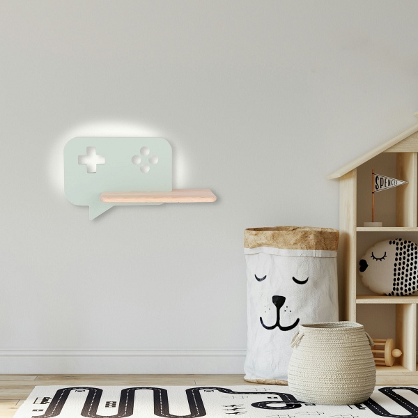 Console Lampa Kinkiet Ścienny 5W Led Iq Kids Z Przewodem Z Wł. I Wtyczką Miętowy Candellux