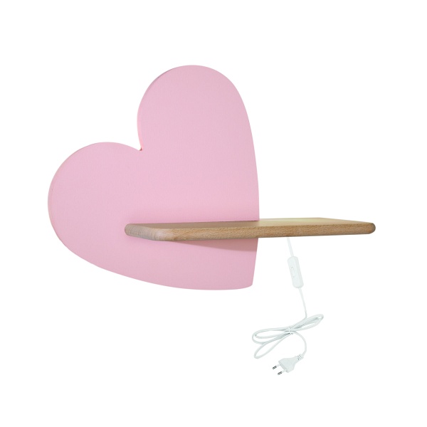 Heart Lampa Kinkiet 5W Led Iq Kids Z Przewodem Z Wł. I Wtyczką Różowy Candellux