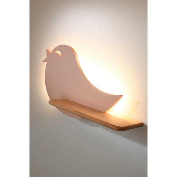 Bird Lampa Kinkiet 5W Led 4000K Iq Kids Różowy Candellux