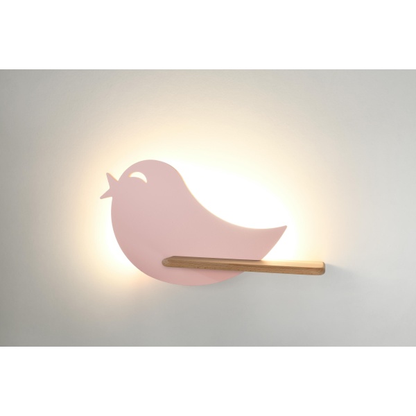 Bird Lampa Kinkiet 5W Led 4000K Iq Kids Różowy Candellux